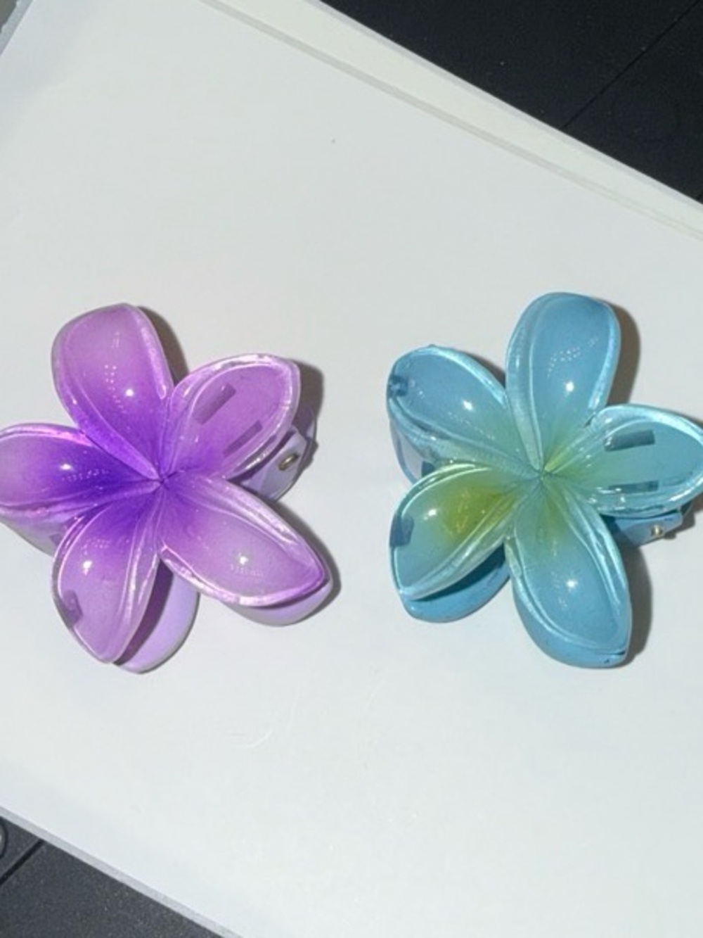 Blue & Purple Floral Hair Clips - Women Accessories